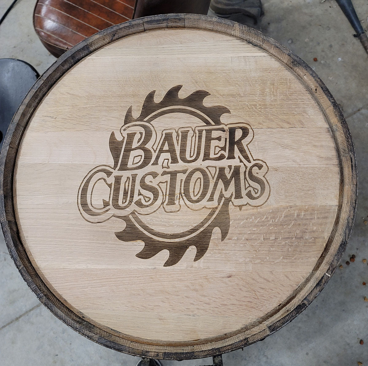 Whiskey Barrel Lid