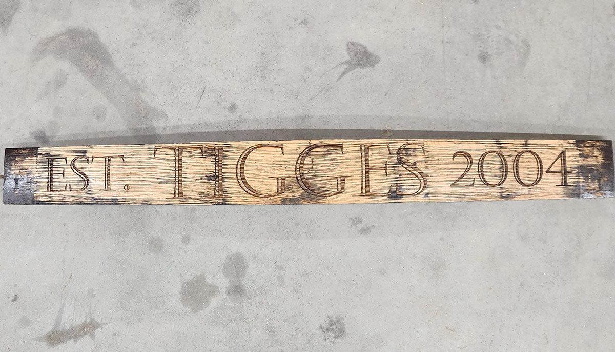 Whiskey Barrel Stave Sign