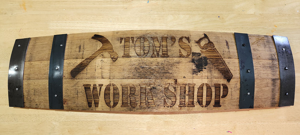 Whiskey Barrel Stave Sign