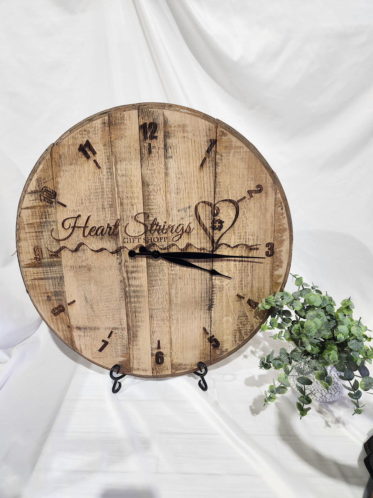 Whiskey Barrel Lid Clock