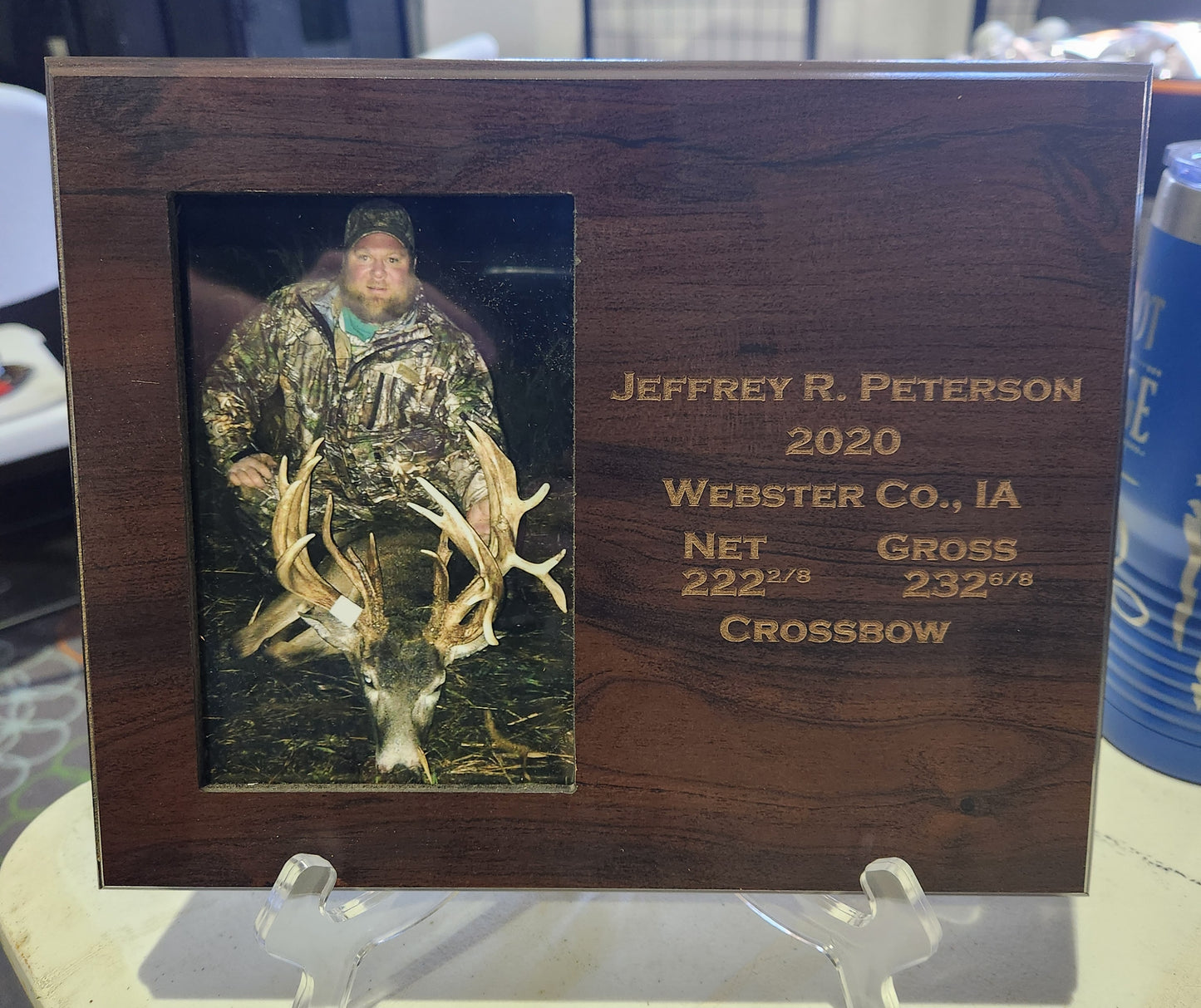 Custom 8" x 10" Value Cherry Finish Slide-In Frame Plaque with 6" x 4" Window