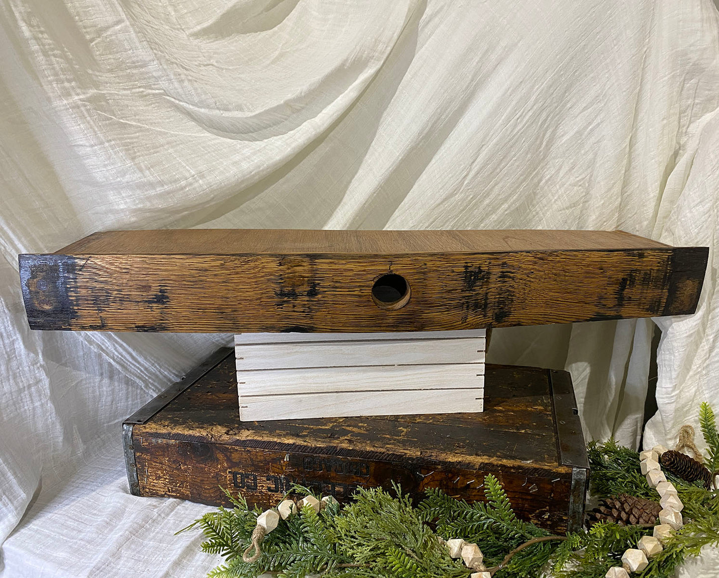 Whiskey Barrel Staves Shelf