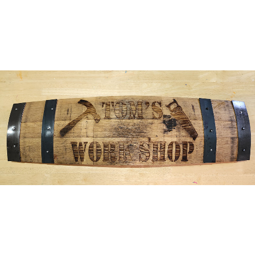 Whiskey Barrel Stave Sign